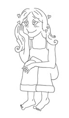 Chica enamorada pensando