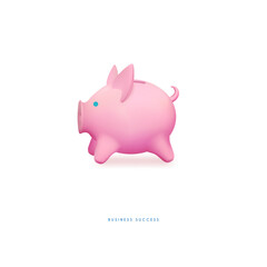 Piggy bank. Cute banking concept
