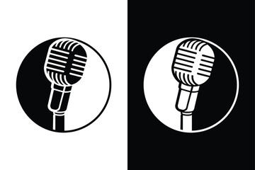 Microphone icon vector on White Background ,Vector Art Illustration on white background.