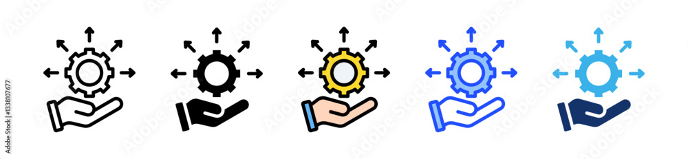 Poster management icon set with multiple style collection