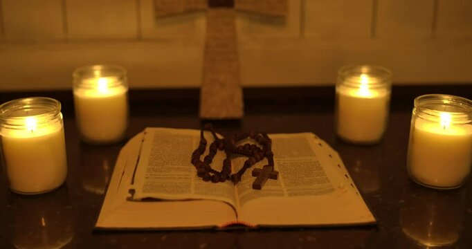 cross boble candle spritual ambient