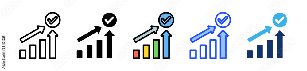 Poster successful icon set with multiple style collection