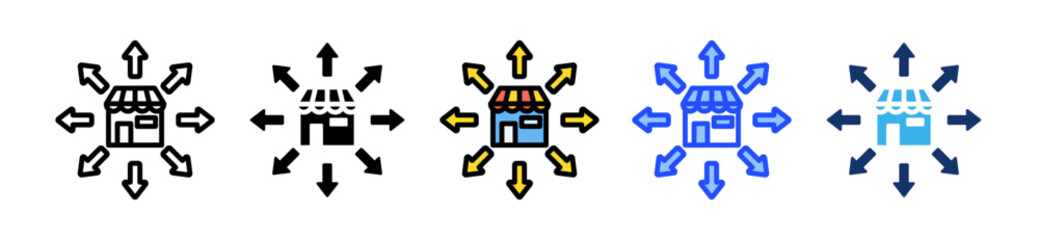 Retail Expansion Icon Set With Multiple Style Collection