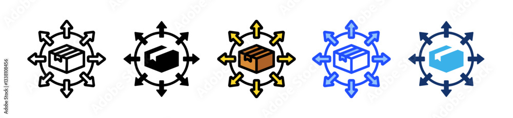 Poster product expansion icon set with multiple style collection