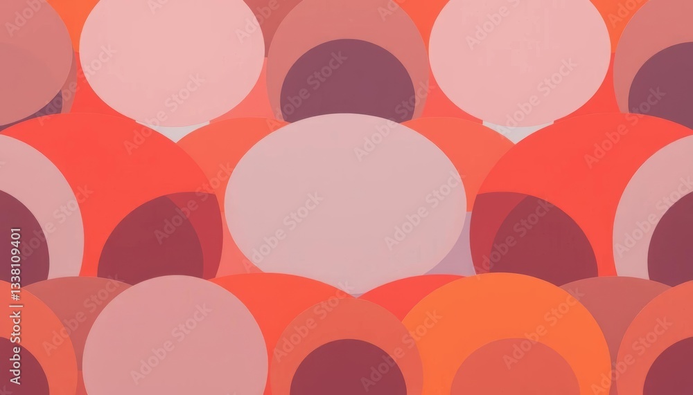 Poster abstract seamless pattern of overlapping semi-circles in varying sizes and shades, background, minim