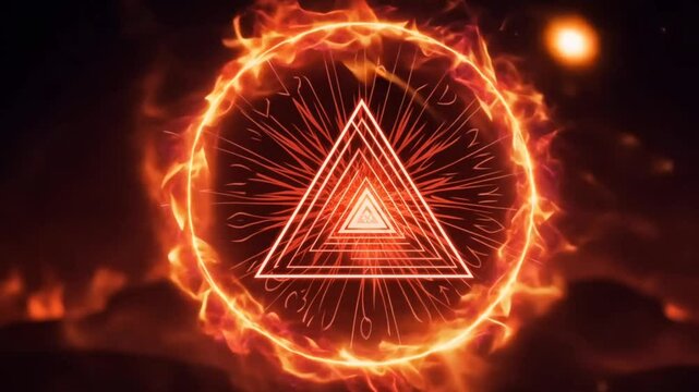 Crimson Red Magic Circle with Fiery Sparks and Energy Arcs