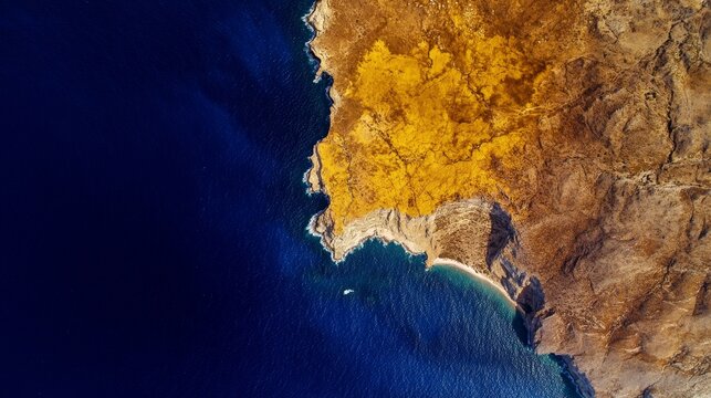 Coastal Aerial View, Rocky Shore