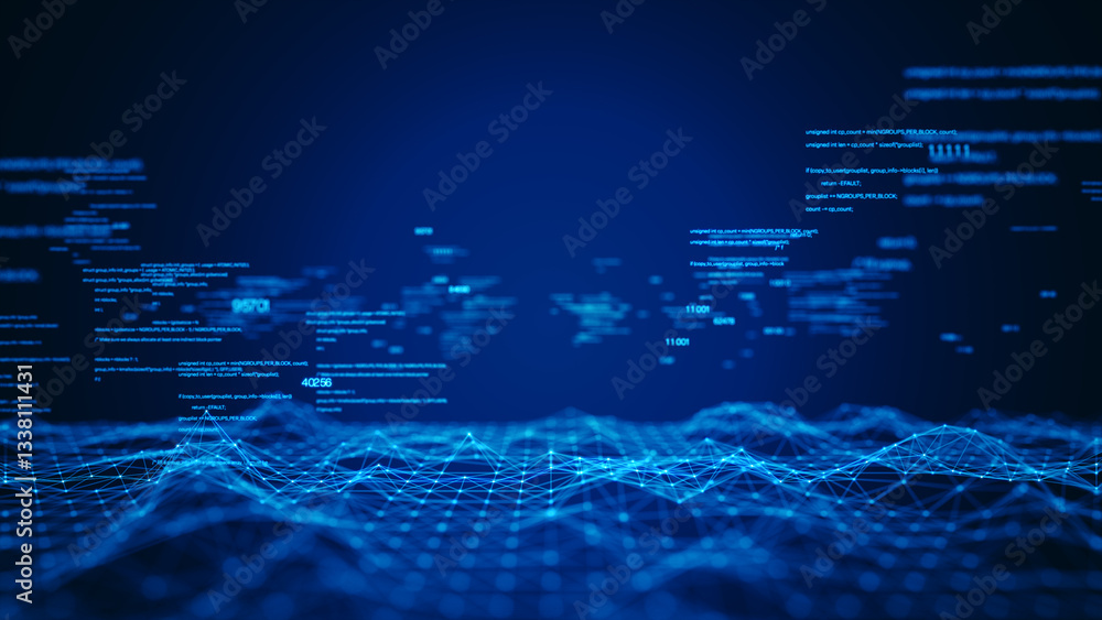 Fototapete cybersecurity digital information technology concept. technology digital big data connection abstrac