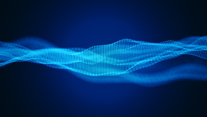 Technology digital big data connection, Digital Cyberspace, Blockchain Connections and Global Network. Abstract blue futuristic background. 3D rendering.