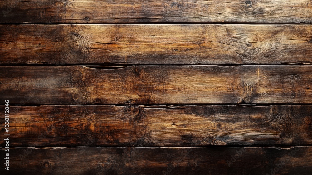 Poster rustic dark wood planks surface background with grain and knots. use as a backdrop, texture or overl