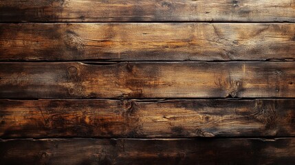 Rustic dark wood planks surface background with grain and knots. Use as a backdrop, texture or overlay for graphic design projects.