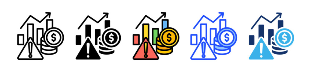 Risk Icon Set With Multiple Style Collection