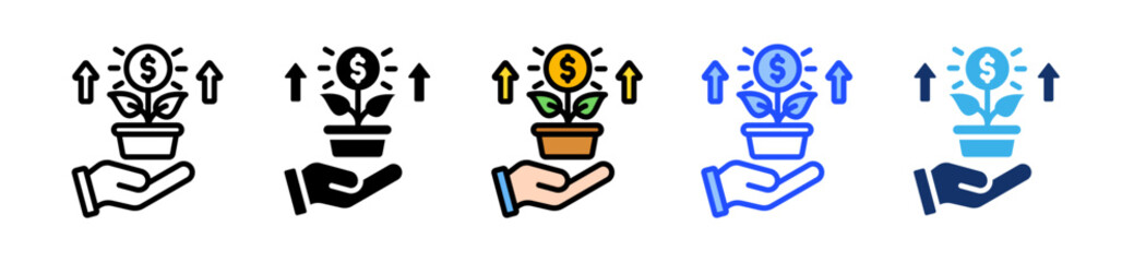 Investment Icon Set With Multiple Style Collection