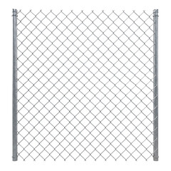 Fototapeta premium Chain-link metal fence isolated on transparent background 