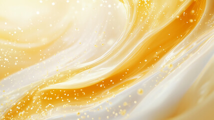 Yellow water splash with white background