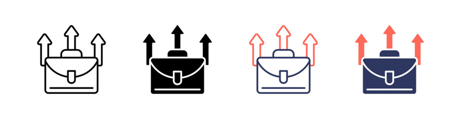 Career Advancement Multi Style Icon Set Vector 