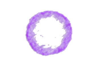 Bright purple watercolor or ink stain with watercolor marks on transparent background.