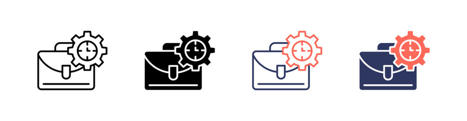 Work Experience  Multi Style Icon Set Vector 