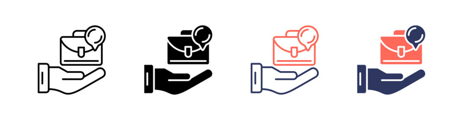 Job Position Multi Style Icon Set Vector 