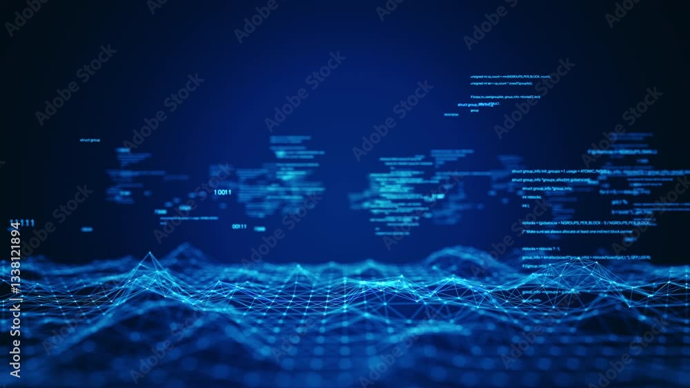 Poster cybersecurity digital information technology concept. technology digital big data connection abstrac