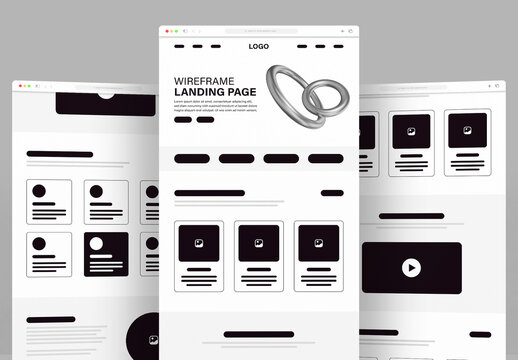 Minimalist Professional Landing Page Wireframe Layout Template