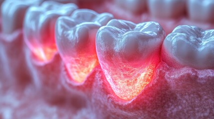 Gingivitis: Illustration of inflamed gums caused by poor dental hygiene