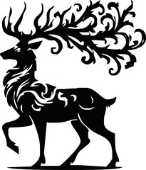 mythological deer logo for sticker or logo t-shirt design
