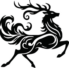 mythological deer logo for sticker or logo t-shirt design