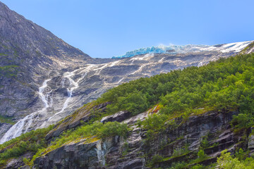 Briksdal glacier, Norway nature landmark