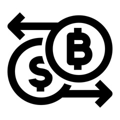 Exchange Icon. Exchange, Trade, Swap, Transfer, Convert, Currency, Transaction, Rate. Vector Icon Illustration