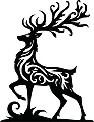 mythological deer logo for sticker or logo t-shirt design