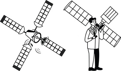 wind turbine and a man