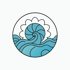 wave mandala on white