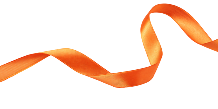 orange satin ribbon swirl flow


