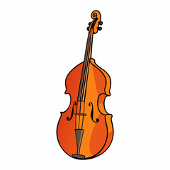 Fototapeta premium double bass isolated on white