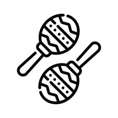 Here is a line style icon of carnival maracas