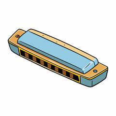 harmonica on white background