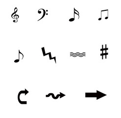 Musical Symbols and Notation Icons  Notes Clefs and Signs