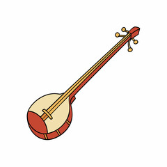 shamisen isolated on white