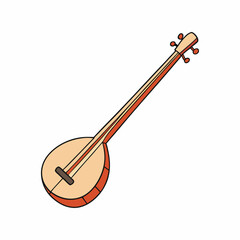 shamisen isolated on white