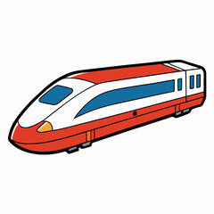 high speed train on white background