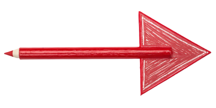 red pencil arrow sketch design