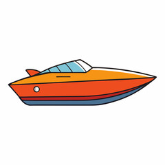 speedboat on white background