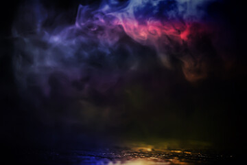 multicolor smoke on black background