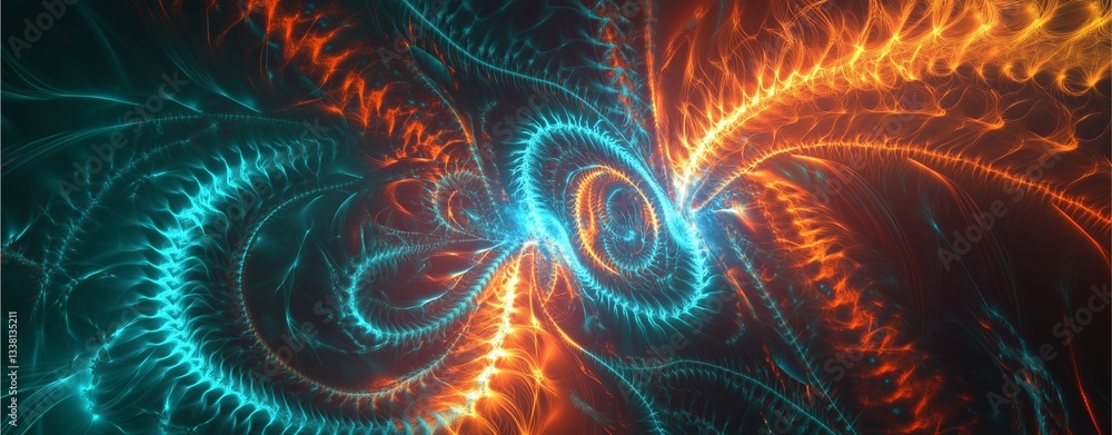 Poster interdimensional energy: a mesmerizing and intricate display of abstract art featuring swirling ener