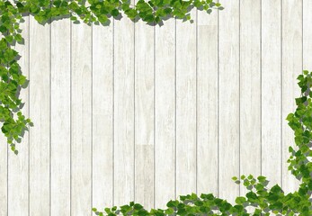 アイビーと白の木目ボード　縦