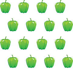 stock vector green bell pepper pattern on white background