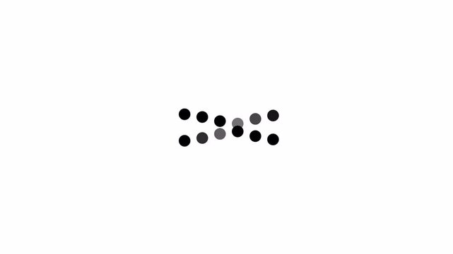 progress loading animation with moving dots like infinity or snake. double loading animation