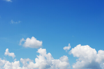 White clouds in blue sky