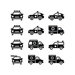 Car icons set. The car from different sides. Side view, back, front, bottom, inside. linear icon Car icon Car icon set in linear style. Transport symbol. Vector illustration. car icon 
